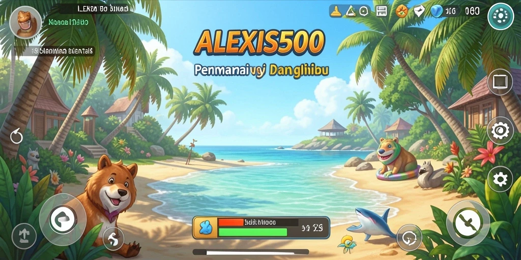 Screenshot ALEXIS500 menampilkan gameplay yang seru dan penuh warna.
