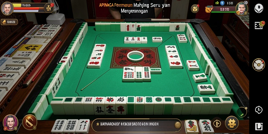 Tampilan gameplay seru di APINAGA dengan ubin Mahjong berwarna-warni.