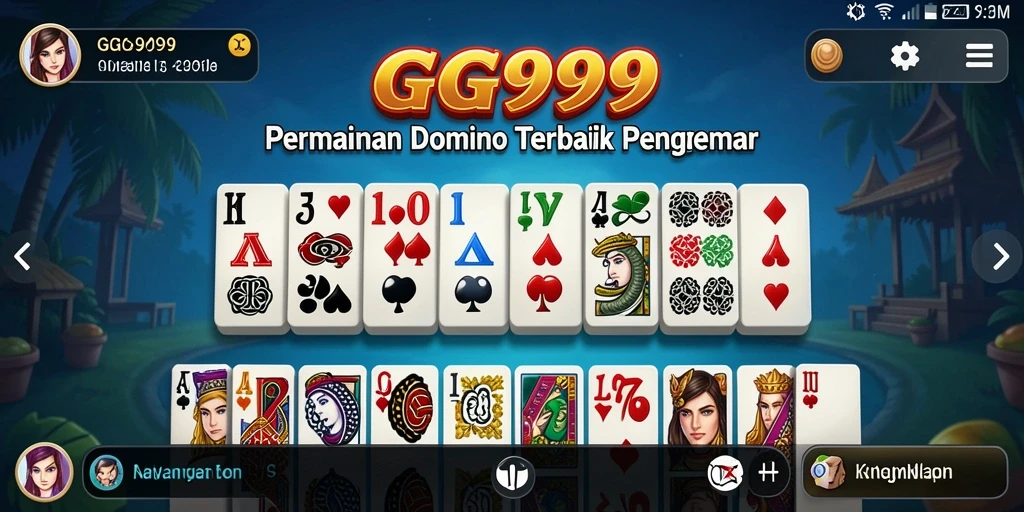 Screenshot utama gameplay GG999 yang menunjukkan keseruan bermain Domino.