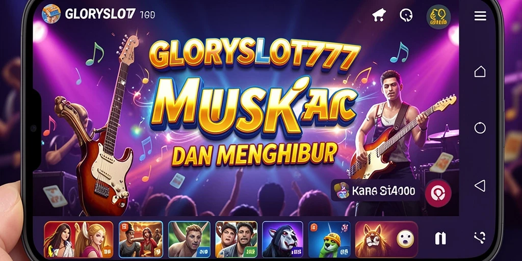 Screenshot gameplay GLORYSLOT777 menampilkan momen seru bermain musik.