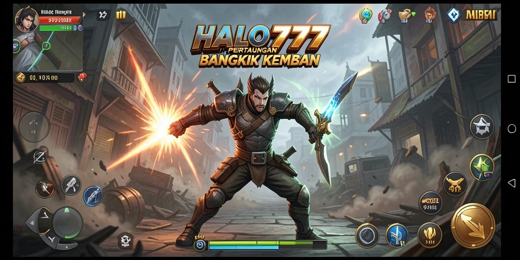 Tangkapan layar HALO777 menampilkan aksi pertarungan yang intens dengan grafis menawan.
