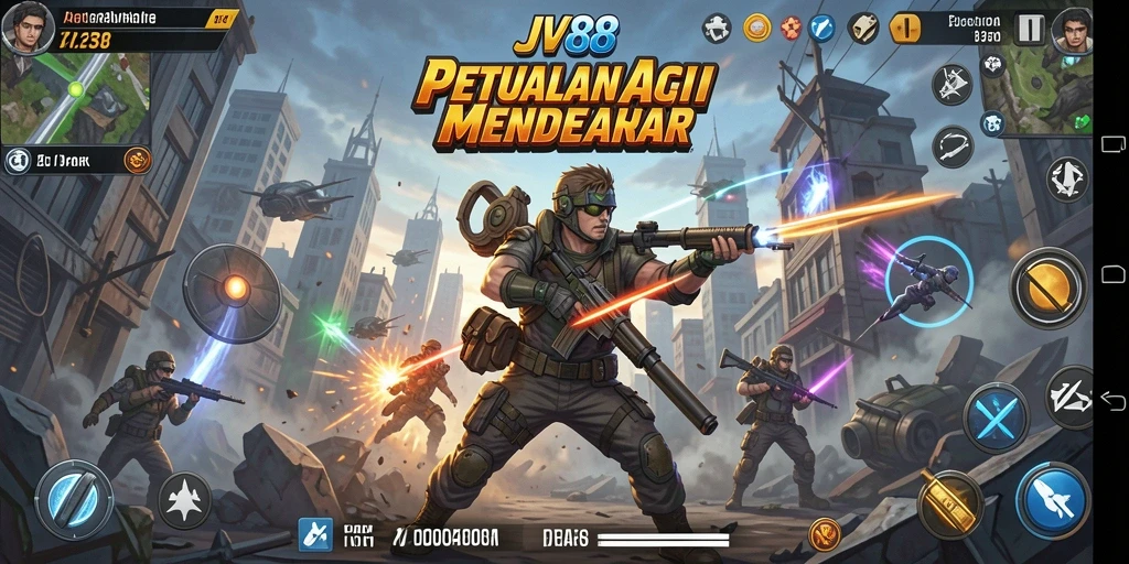 Tangkapan layar JV88 menampilkan aksi seru dalam pertempuran yang intens.