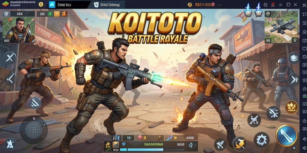Tangkapan layar menampilkan aksi intens dalam permainan Battle Royale KOITOTO.