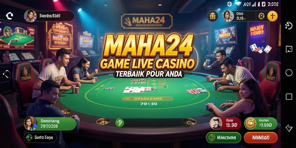 Tampilan screenshot utama MAHA24 menampilkan dealer Live Casino yang ramah dan permainan seru.