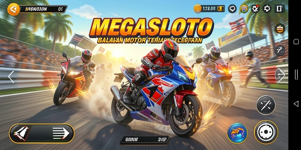 Tampilan utama gameplay MEGASLOTO yang seru dan menegangkan.
