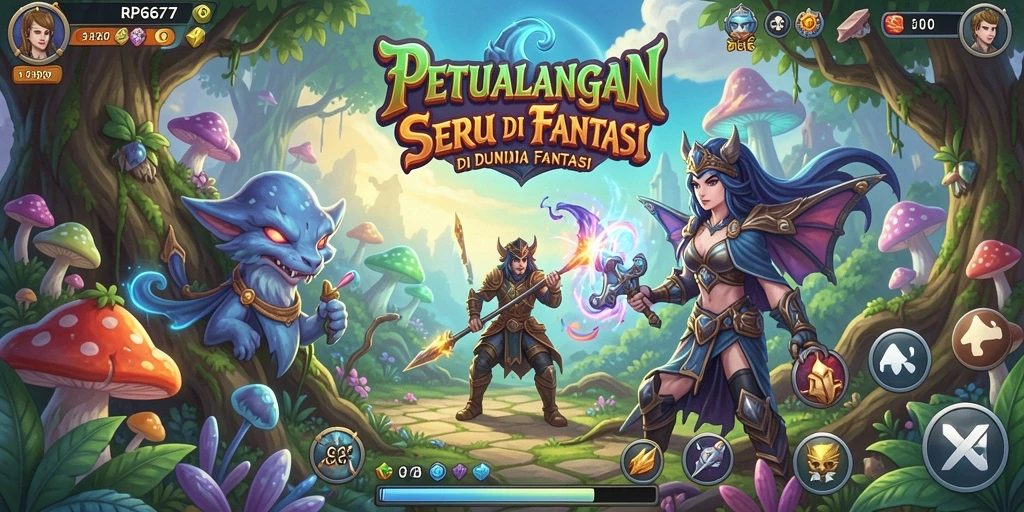 Tampilan gameplay RP6677 yang menakjubkan dalam petualangan fantasi.