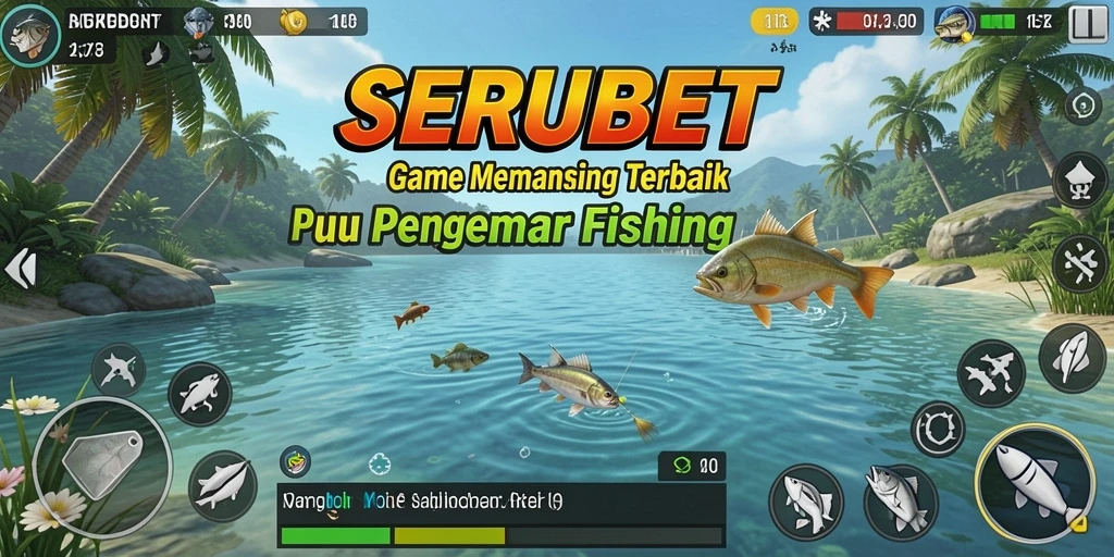 Tampilan gameplay SERUBET yang menawan dengan pengalaman Fishing yang realistis.