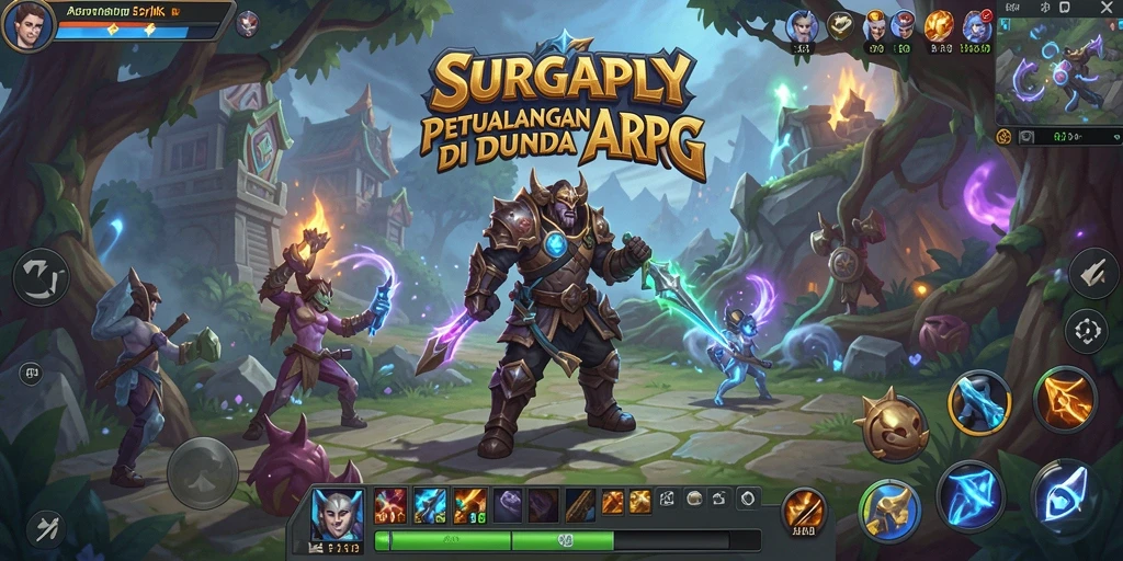 Screenshot gameplay SURGAPLY menampilkan aksinya yang intens di dunia fantasi.
