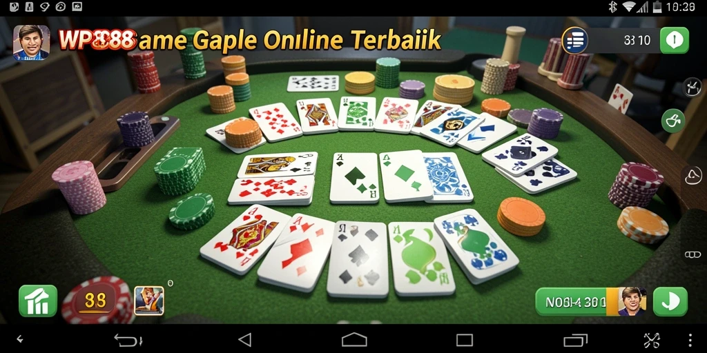 Screenshot gameplay WP888 yang menampilkan keseruan bermain Gaple.